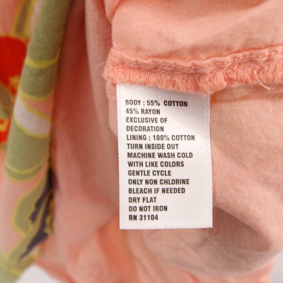 Crown & Ivy Dress Peach Floral Pattern Tassel V Neck Sundress Bell Sleeve Double - Picture 8 of 10